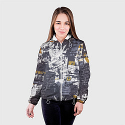 Куртка с капюшоном женская Газетная страничка, цвет: 3D-белый — фото 2