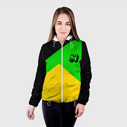 Куртка с капюшоном женская Minecraft geometry, цвет: 3D-белый — фото 2