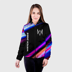 Куртка с капюшоном женская Watch Dogs speed game lights, цвет: 3D-черный — фото 2