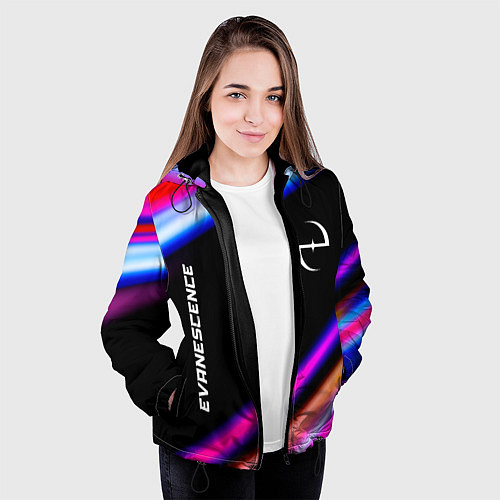 Женская куртка Evanescence neon rock lights / 3D-Черный – фото 3