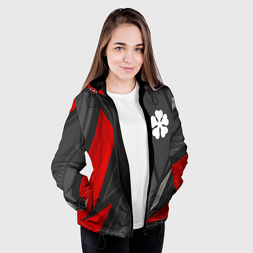 Женская куртка Black Clover red lines / 3D-Черный – фото 3