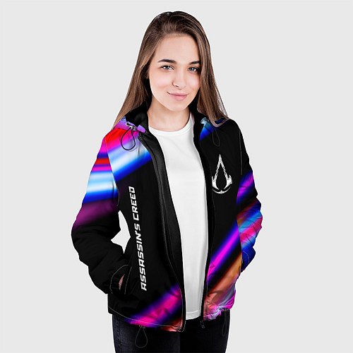 Женская куртка Assassins Creed speed game lights / 3D-Черный – фото 3