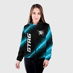 Куртка с капюшоном женская GTA6 неоновые лампы, цвет: 3D-черный — фото 2