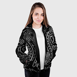 Куртка с капюшоном женская Драконы татуировки самураи, цвет: 3D-черный — фото 2