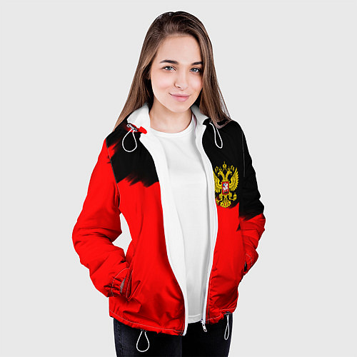 Женская куртка Россия красные краски / 3D-Белый – фото 3