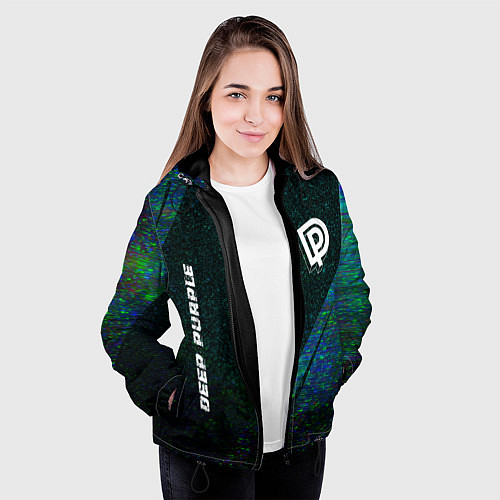 Женская куртка Deep Purple glitch blue / 3D-Черный – фото 3