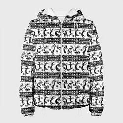 Куртка с капюшоном женская Боги индейцев хайда - Кокопелли, цвет: 3D-белый