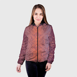 Куртка с капюшоном женская Векторные узоры, цвет: 3D-черный — фото 2