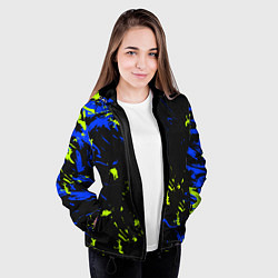Куртка с капюшоном женская Абстрактный узор с концепцией, цвет: 3D-черный — фото 2