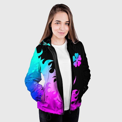 Женская куртка Black Clover неоновый огонь / 3D-Черный – фото 3