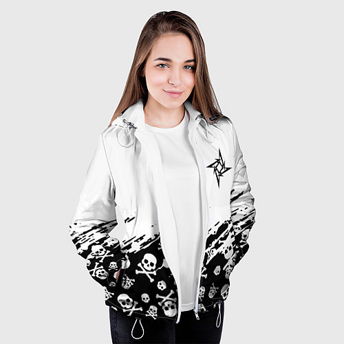 Женская куртка Металика черепа рок / 3D-Белый – фото 3
