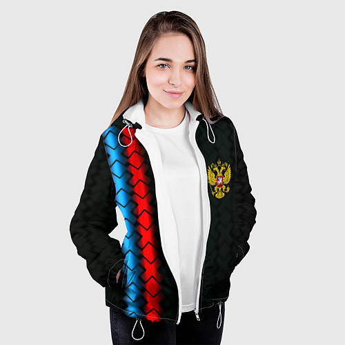 Женская куртка Россия спорт герб / 3D-Белый – фото 3