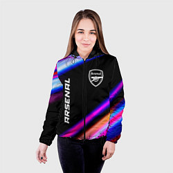 Куртка с капюшоном женская Arsenal speed game lights, цвет: 3D-черный — фото 2