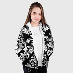 Куртка с капюшоном женская Дамасский орнамент, цвет: 3D-белый — фото 2