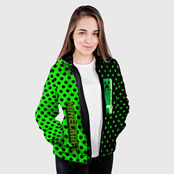 Куртка с капюшоном женская Minecraft creeper pattern, цвет: 3D-черный — фото 2