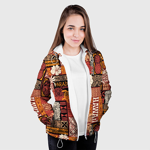 Женская куртка Гавайские острова - райский уголок / 3D-Белый – фото 3