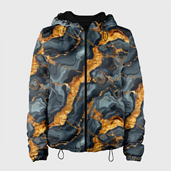 Куртка с капюшоном женская Золотой мрамор, цвет: 3D-черный