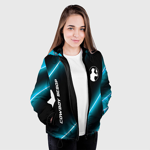 Женская куртка Cowboy Bebop неоновые лампы / 3D-Черный – фото 3