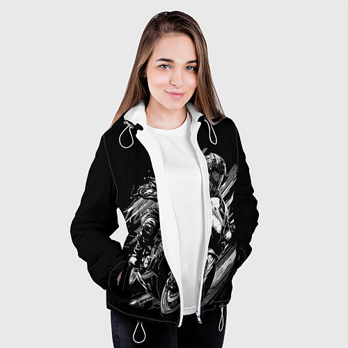 Женская куртка Спорт байк / 3D-Белый – фото 3