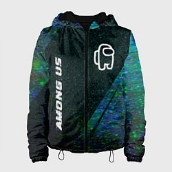 Куртка с капюшоном женская Among Us glitch blue, цвет: 3D-черный