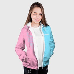 Куртка с капюшоном женская Summer-pink and blue, цвет: 3D-белый — фото 2