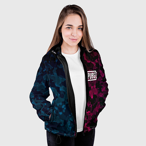 Женская куртка PUBG camo texture / 3D-Черный – фото 3