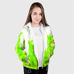 Куртка с капюшоном женская Кислотный огонь, цвет: 3D-белый — фото 2
