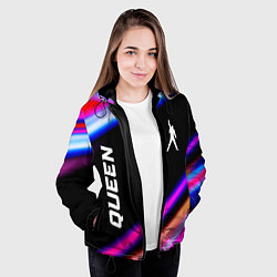 Куртка с капюшоном женская Queen neon rock lights, цвет: 3D-черный — фото 2