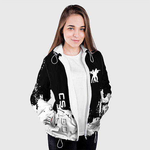 Женская куртка Контра белые лого / 3D-Белый – фото 3