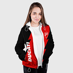 Куртка с капюшоном женская Ducati - logo, цвет: 3D-белый — фото 2