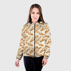 Куртка с капюшоном женская The baguette pattern, цвет: 3D-черный — фото 2