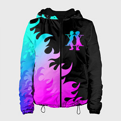 Куртка с капюшоном женская Hunter x Hunter неоновый огонь, цвет: 3D-черный