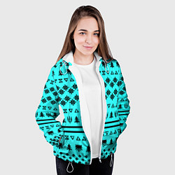 Куртка с капюшоном женская Ведьмак зимний паттерн, цвет: 3D-белый — фото 2