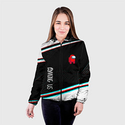 Куртка с капюшоном женская Among us geometry steel, цвет: 3D-черный — фото 2