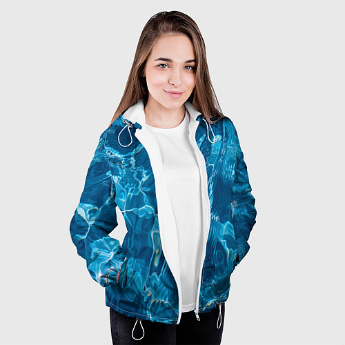 Женская куртка Текстура океана / 3D-Белый – фото 3