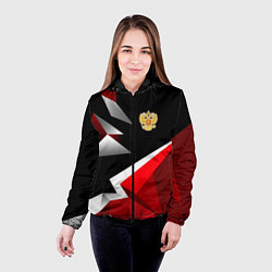 Куртка с капюшоном женская Russia uniform - красный и черный, цвет: 3D-черный — фото 2