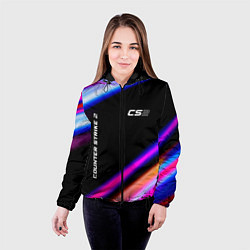 Куртка с капюшоном женская Counter Strike 2 speed game lights, цвет: 3D-черный — фото 2