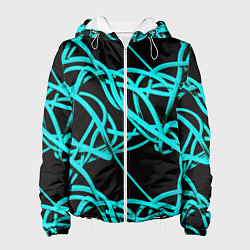 Женская куртка Ярко голубые линии