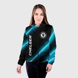 Куртка с капюшоном женская Chelsea неоновые лампы, цвет: 3D-черный — фото 2