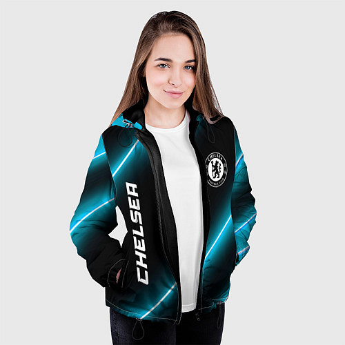 Женская куртка Chelsea неоновые лампы / 3D-Черный – фото 3