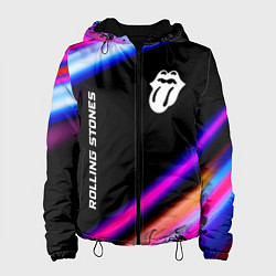 Куртка с капюшоном женская Rolling Stones neon rock lights, цвет: 3D-черный