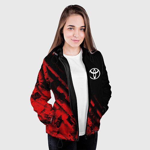 Женская куртка Toyota sport grunge / 3D-Черный – фото 3