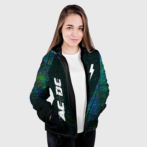 Женская куртка AC DC glitch blue / 3D-Черный – фото 3