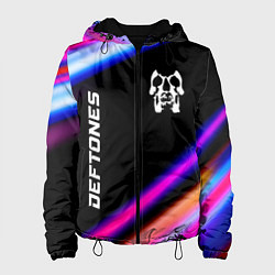 Куртка с капюшоном женская Deftones neon rock lights, цвет: 3D-черный
