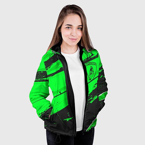Женская куртка Lamborghini sport green / 3D-Черный – фото 3