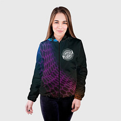 Куртка с капюшоном женская Chrysler neon hexagon, цвет: 3D-черный — фото 2
