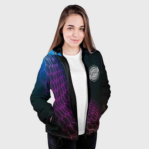 Женская куртка Chrysler neon hexagon / 3D-Черный – фото 3