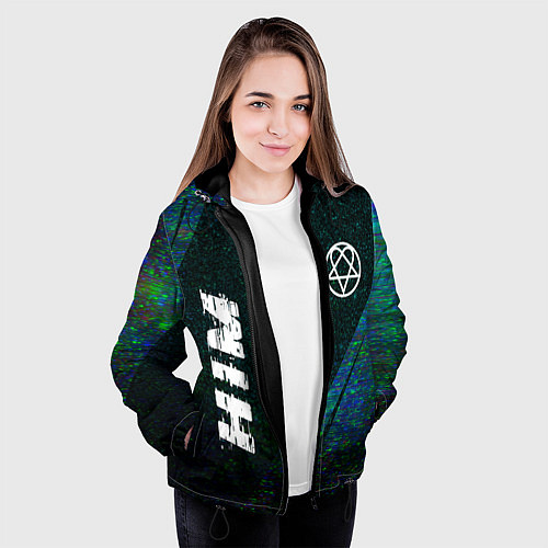 Женская куртка HIM glitch blue / 3D-Черный – фото 3