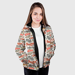 Куртка с капюшоном женская Нецензурные слова, цвет: 3D-черный — фото 2