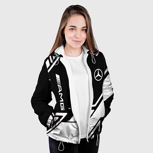 Женская куртка Mercedes bens geometry / 3D-Белый – фото 3